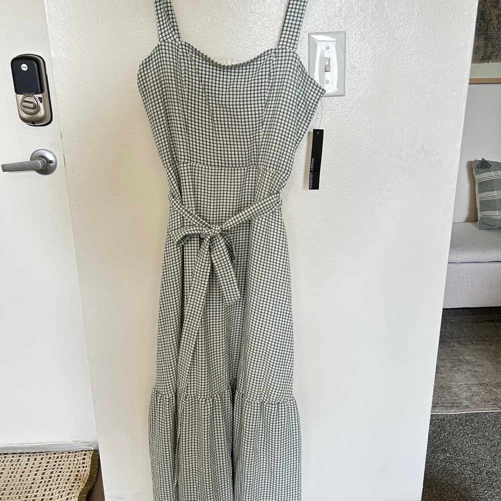 Maggy London Green Sleeveless Wrap Sundress